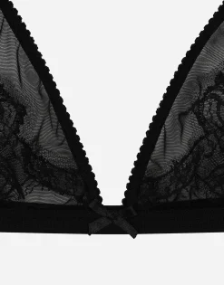 Lace and tulle soft-cup triangle bra