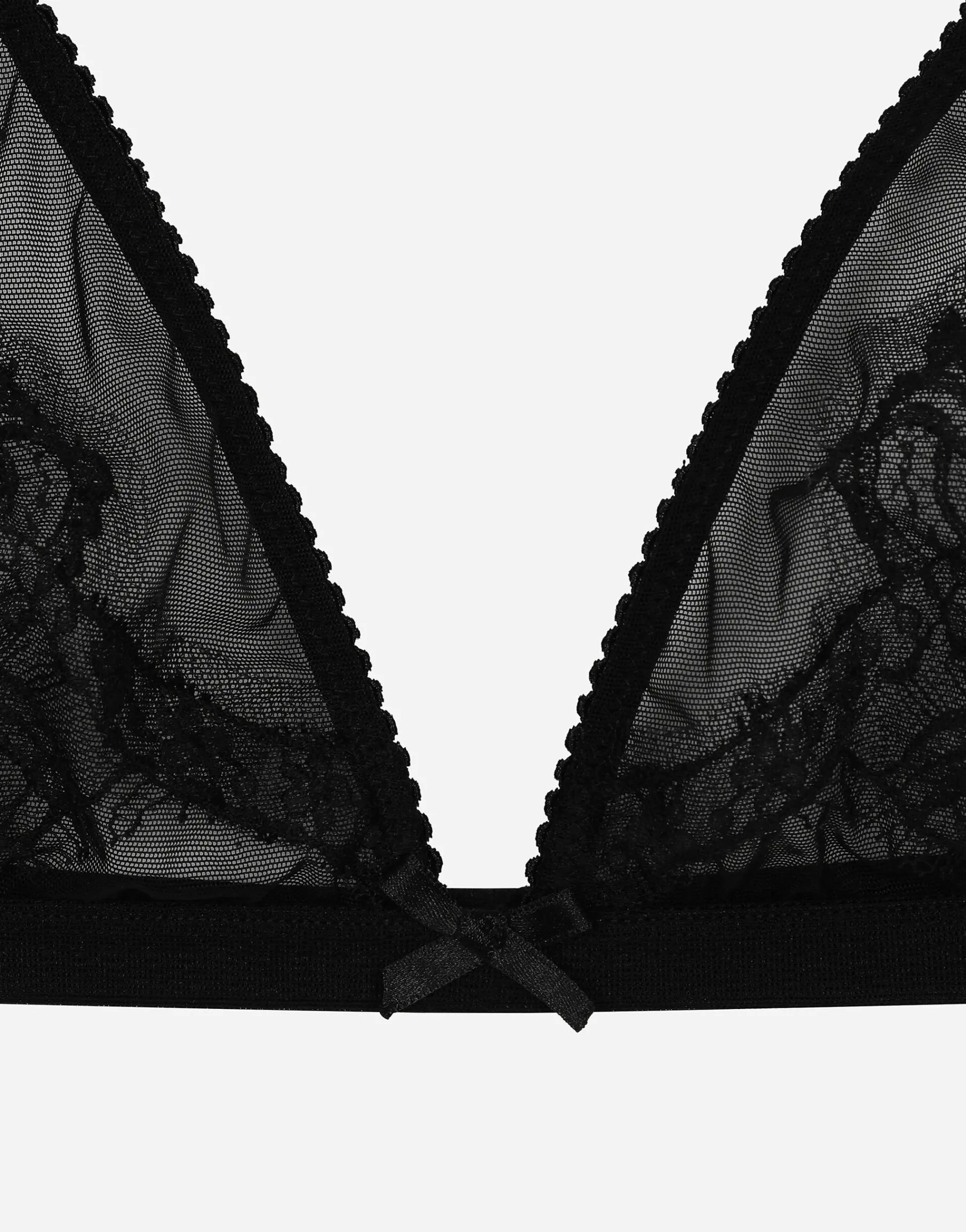 Lace and tulle soft-cup triangle bra