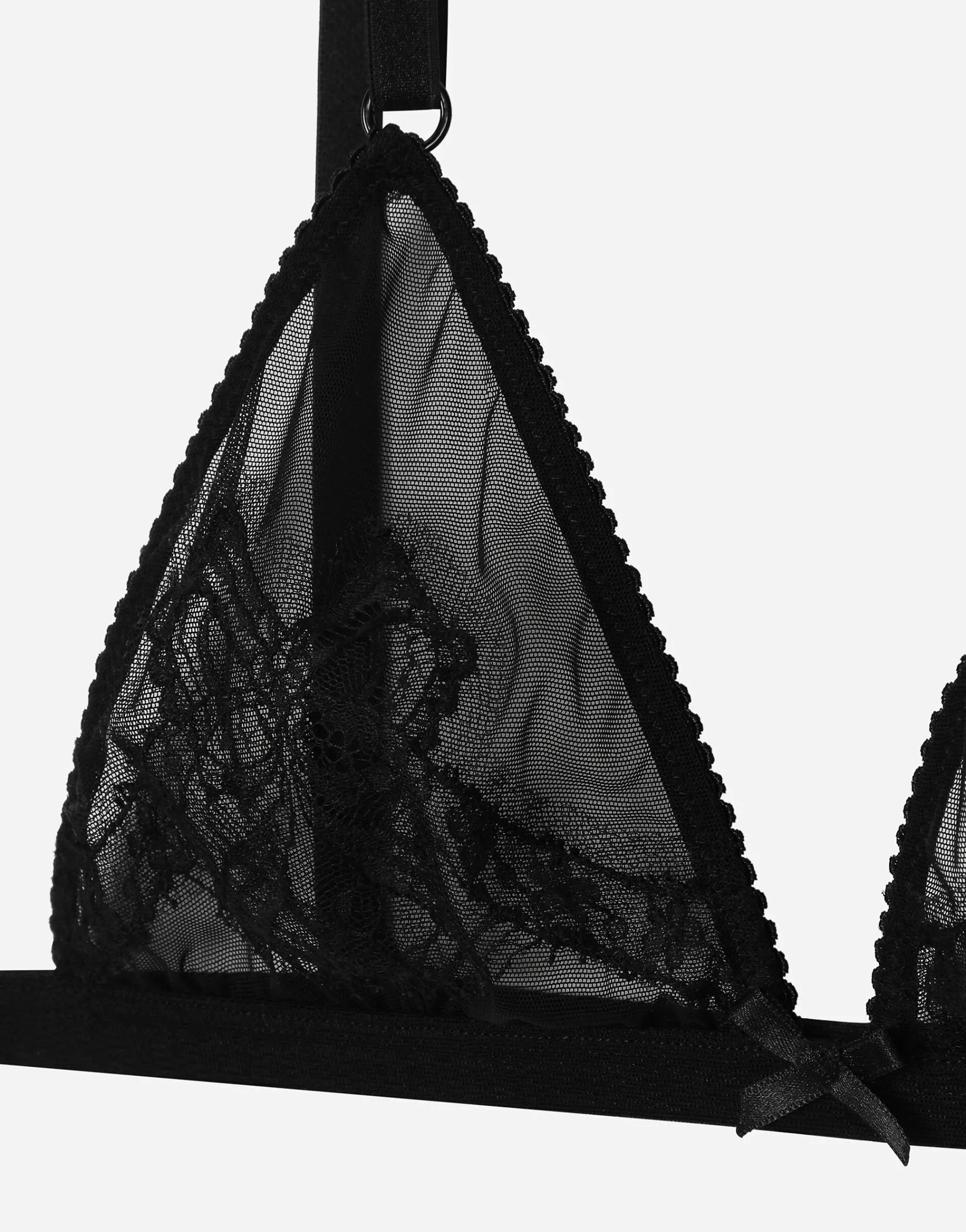 Lace and tulle soft-cup triangle bra