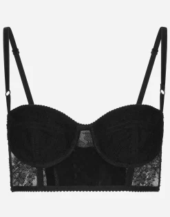 Lace balconette corset with straps