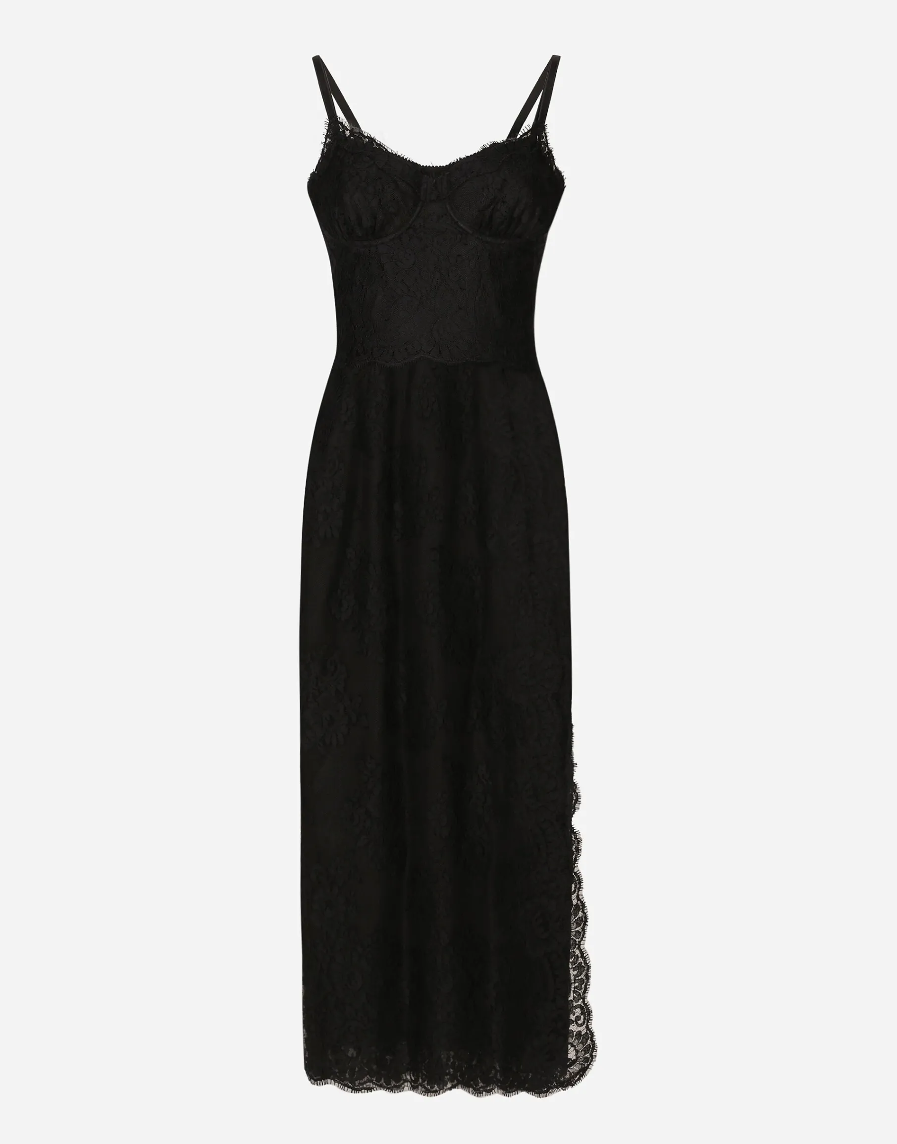 Lace calf-length slip dress