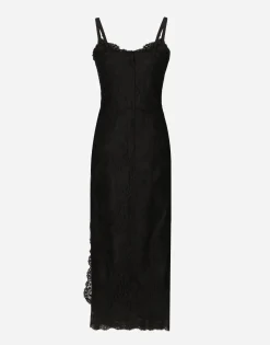Lace calf-length slip dress