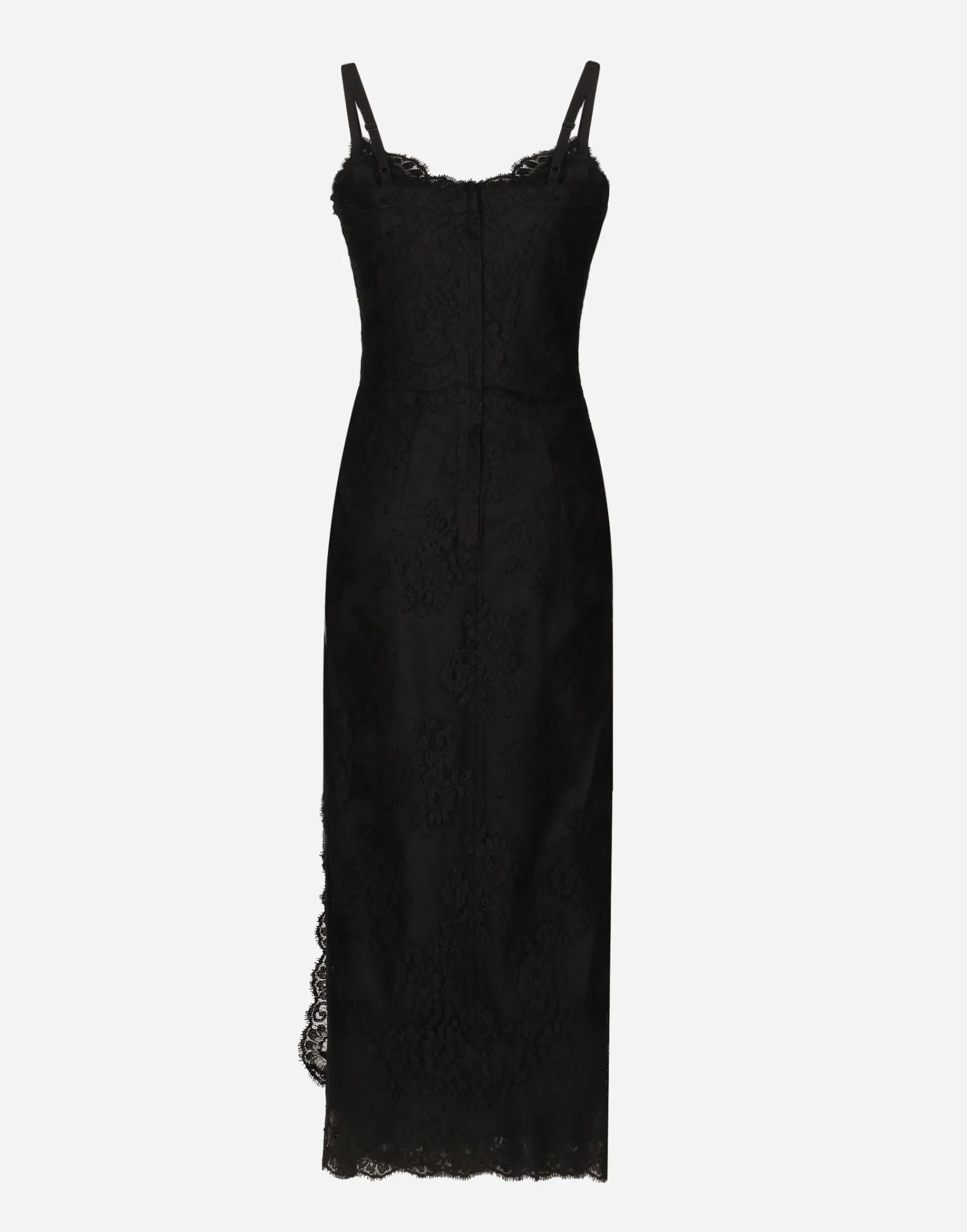 Lace calf-length slip dress