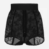 Lace high-waisted panties with elasticated waistband