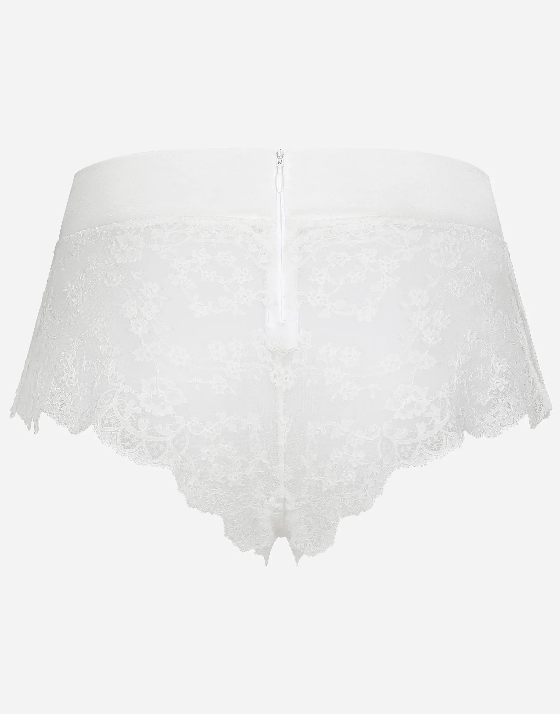 Lace high-waisted panties with satin waistband