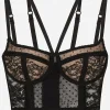 Lace lingerie bustier with straps