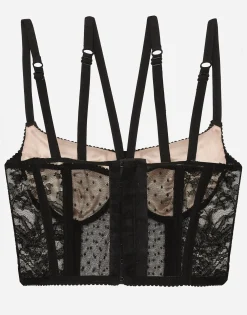 Lace lingerie bustier with straps