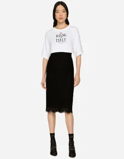Lace midi skirt