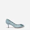 Lace rainbow pumps with brooch detailing