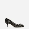 Lace rainbow pumps with brooch detailing