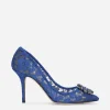 Lace rainbow pumps with brooch detailing