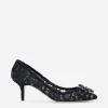 Lace rainbow pumps with brooch detailing