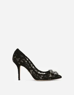 Lace rainbow pumps with brooch detailing