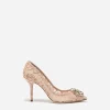 Lace rainbow pumps with brooch detailing