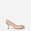 Lace rainbow pumps with brooch detailing