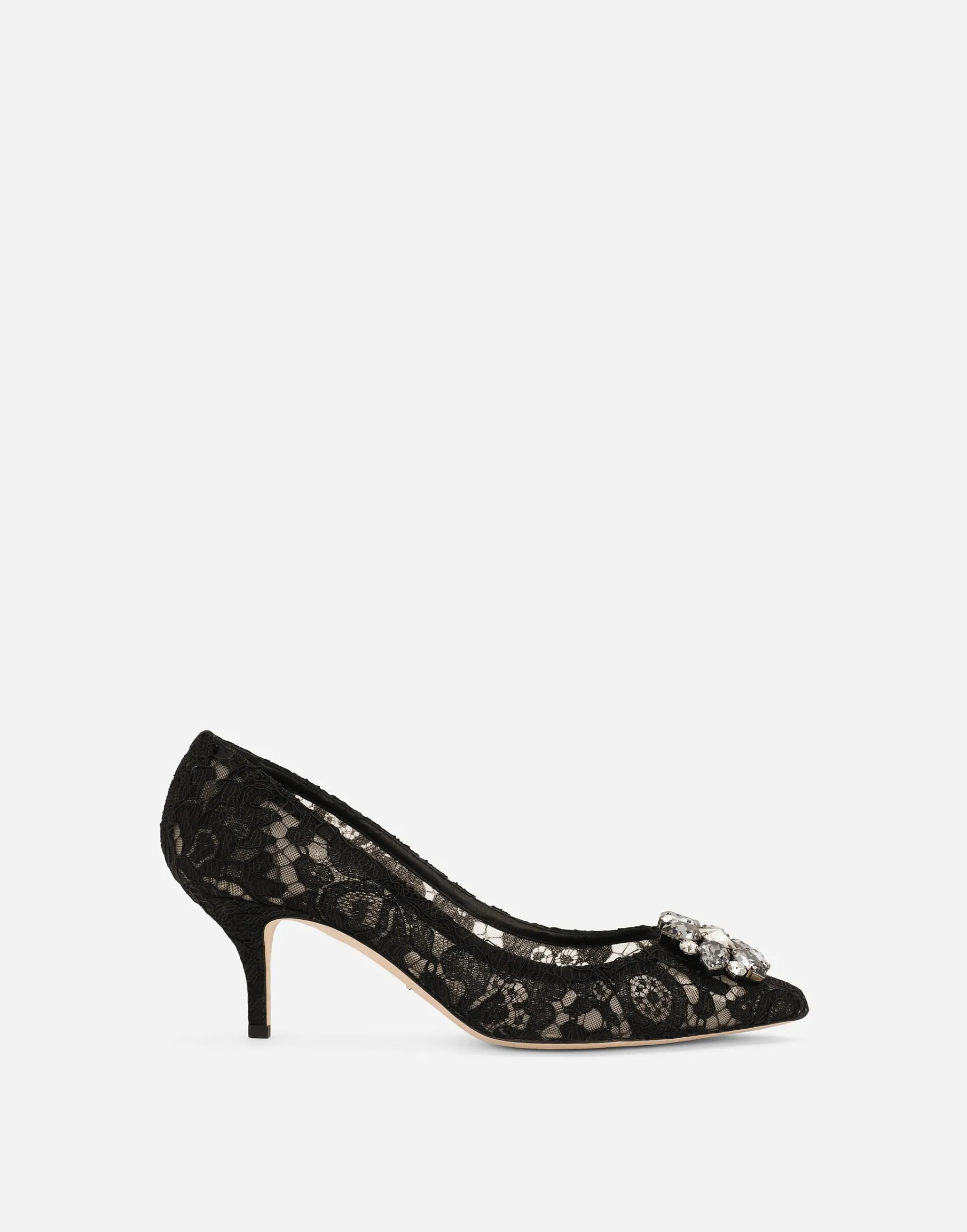 Lace rainbow pumps with brooch detailing