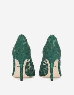 Lace rainbow pumps with brooch detailing