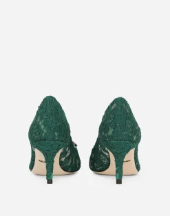 Lace rainbow pumps with brooch detailing