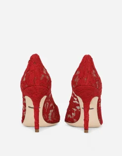 Lace rainbow pumps with brooch detailing