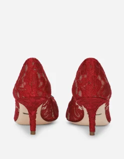 Lace rainbow pumps with brooch detailing