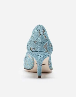 Lace rainbow pumps with brooch detailing