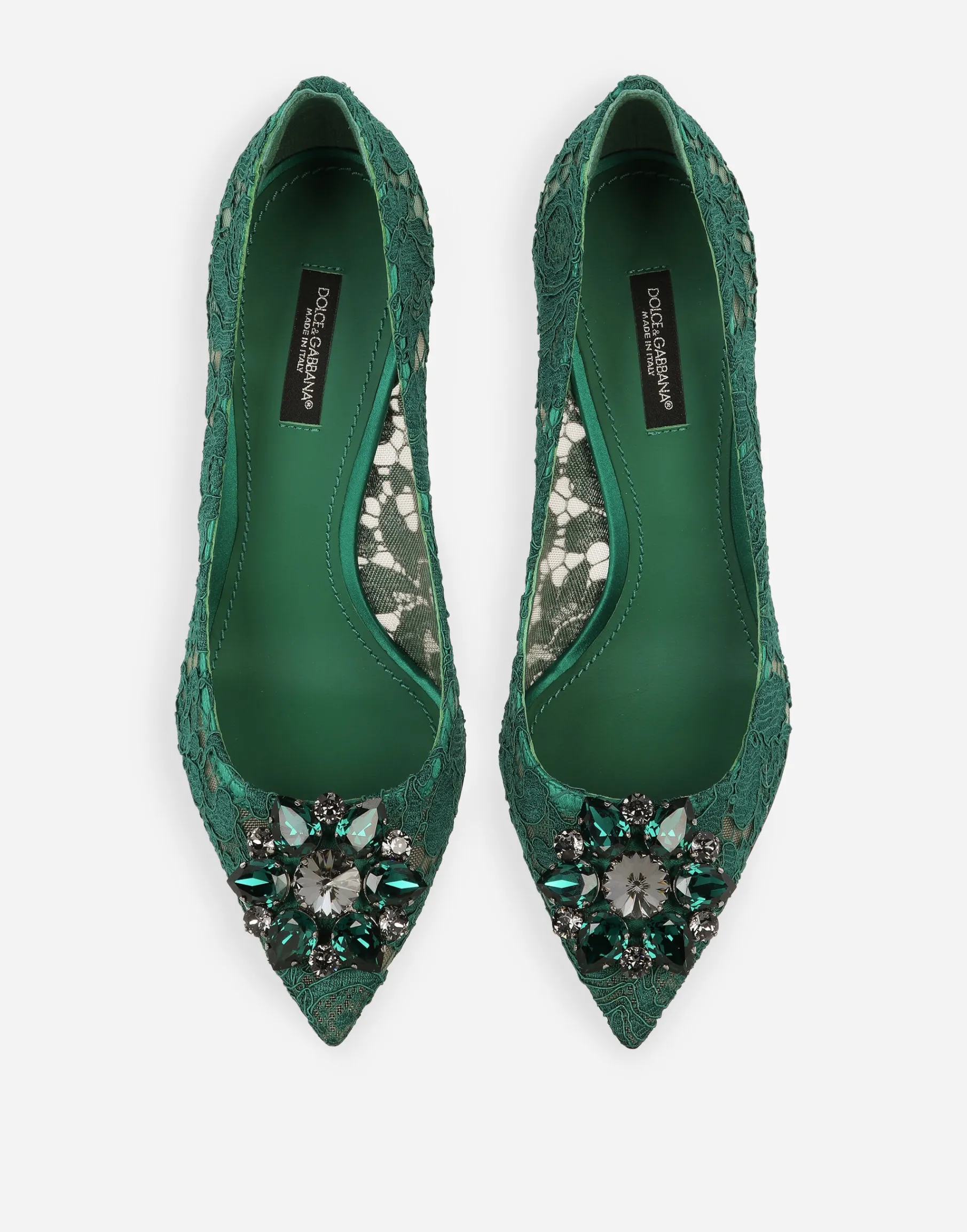 Lace rainbow pumps with brooch detailing