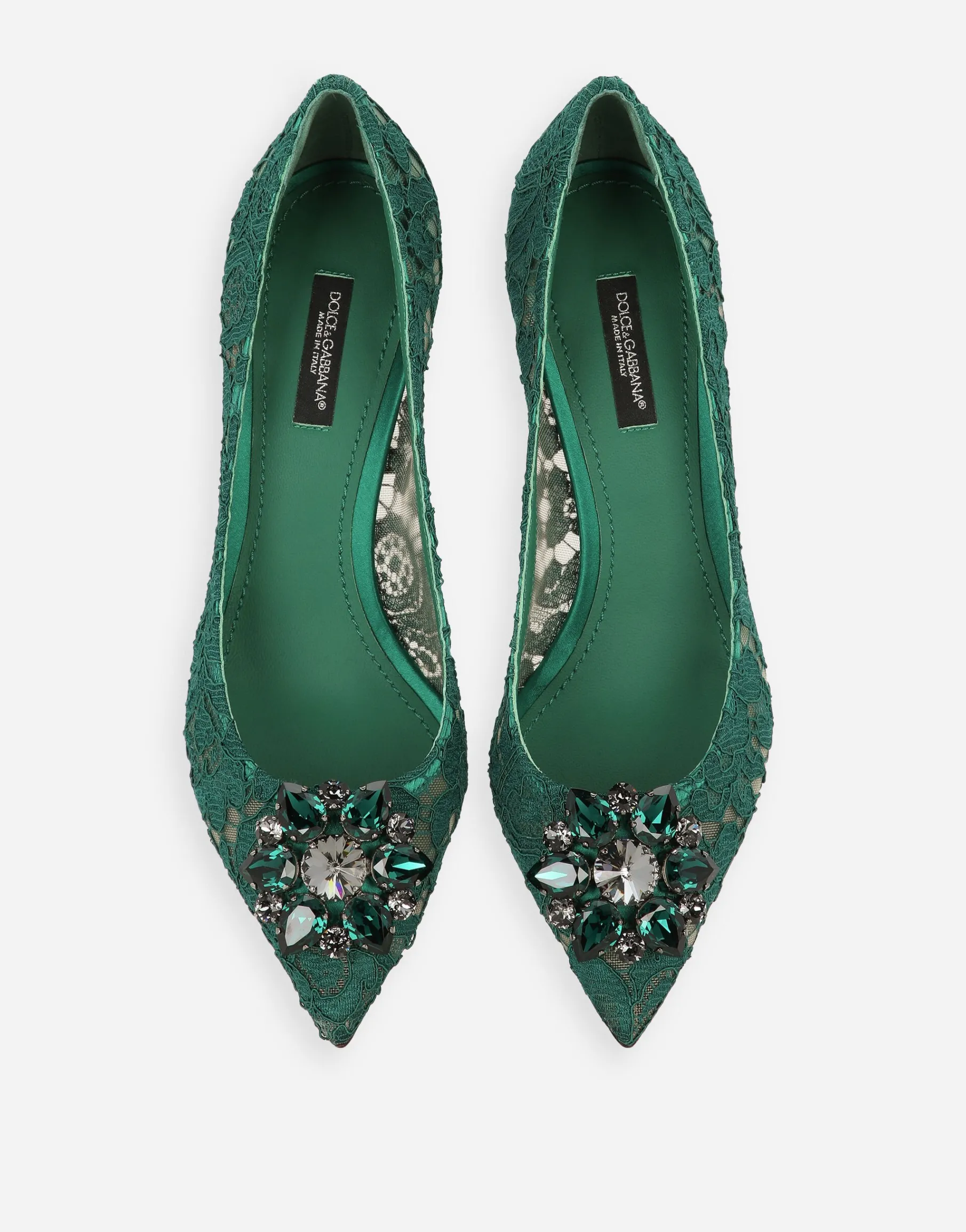 Lace rainbow pumps with brooch detailing