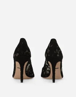 Lace rainbow pumps with brooch detailing