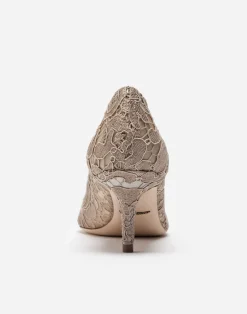 Lace rainbow pumps with brooch detailing