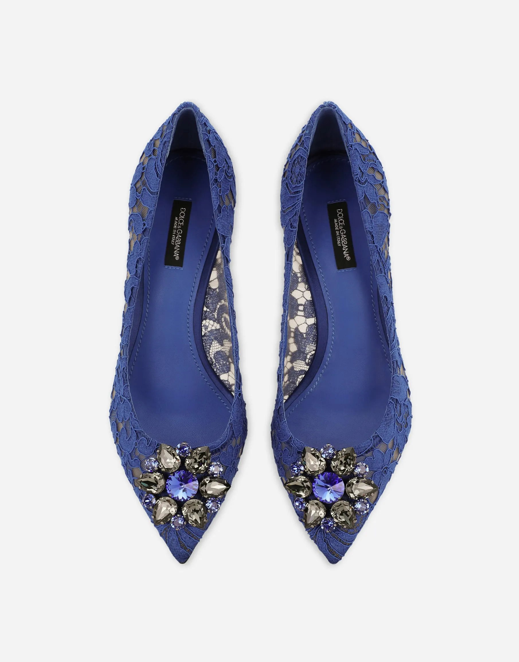 Lace rainbow pumps with brooch detailing