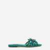 Lace rainbow slides with brooch detailing