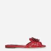 Lace rainbow slides with brooch detailing