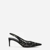 Lace slingbacks