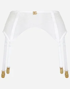 Lace suspender belt with DG logo