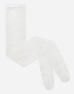 Lace tights with branded elastic