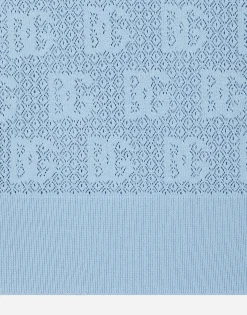 Lace-stitch viscose sweater with jacquard DG logo