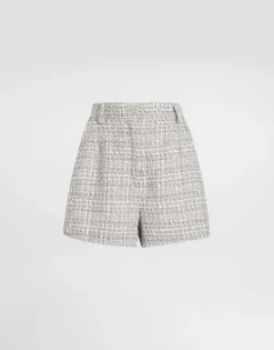 Lamé bouclé shorts