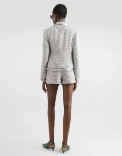 Lamé bouclé shorts