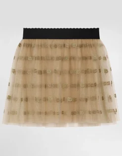 Lamé jersey and tulle skirt