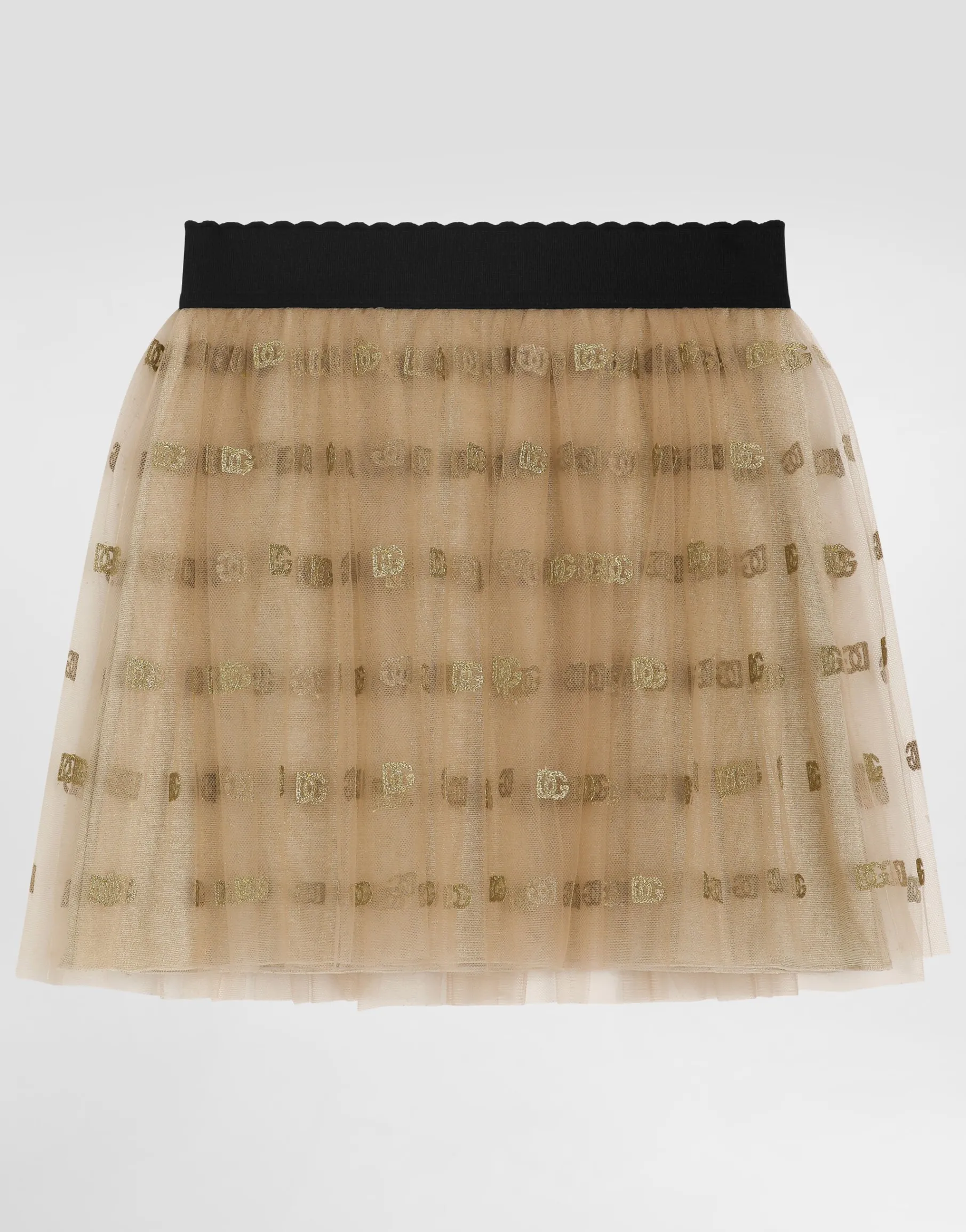Lamé jersey and tulle skirt