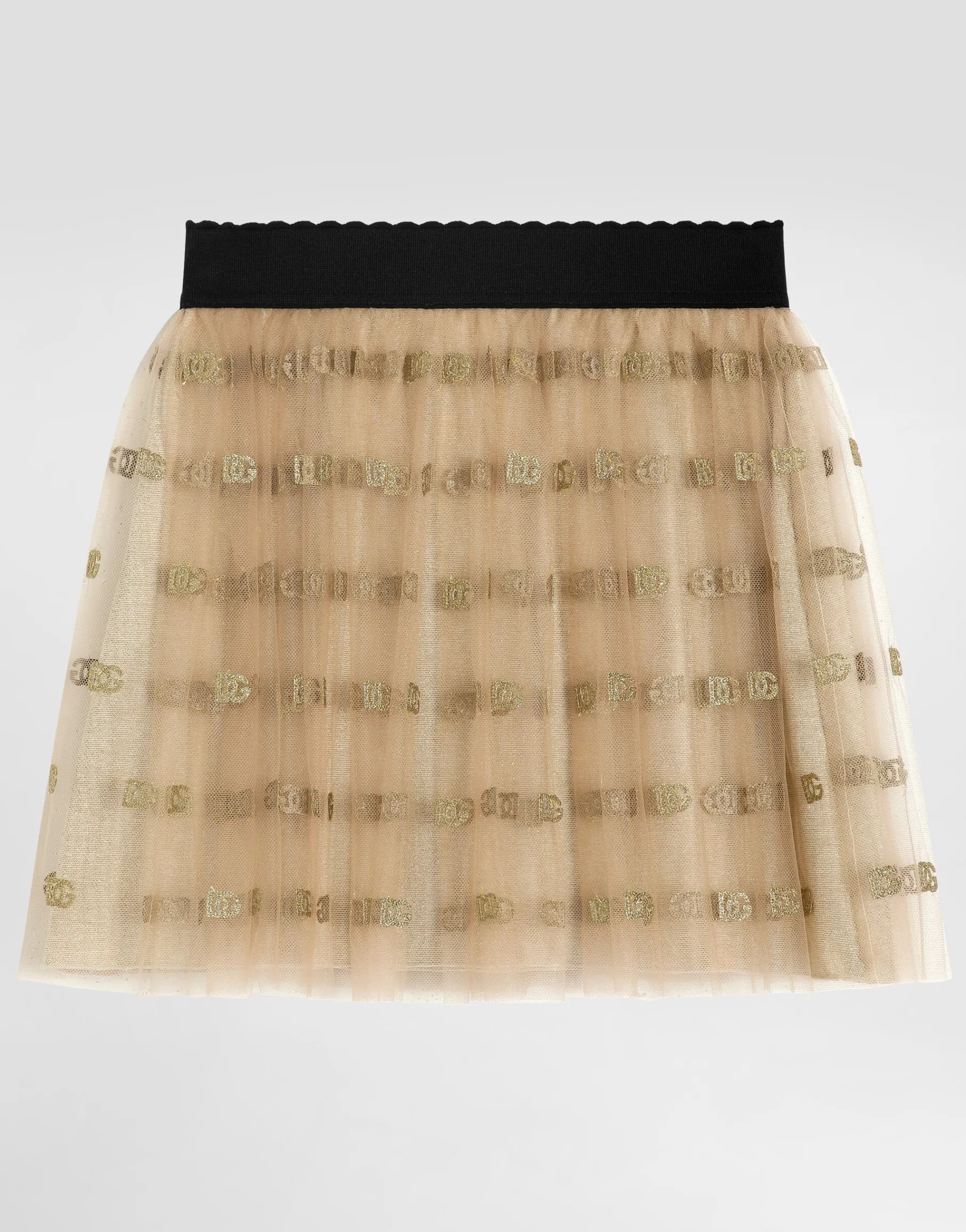 Lamé jersey and tulle skirt