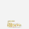 Lambskin ballet flats with yellow majolica print
