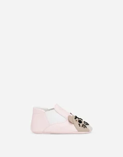 Lambskin low-top sneakers with leopard detail