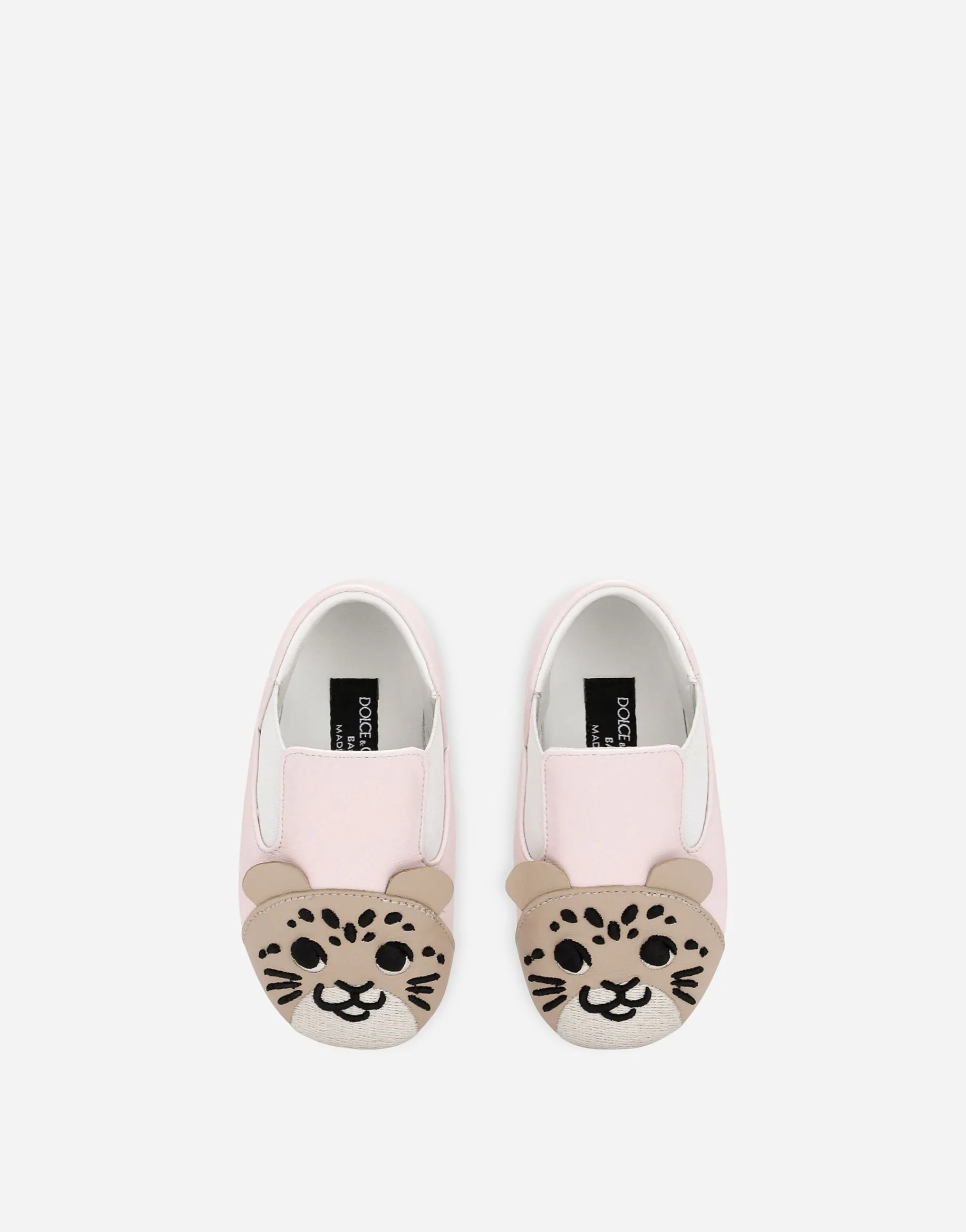 Lambskin low-top sneakers with leopard detail