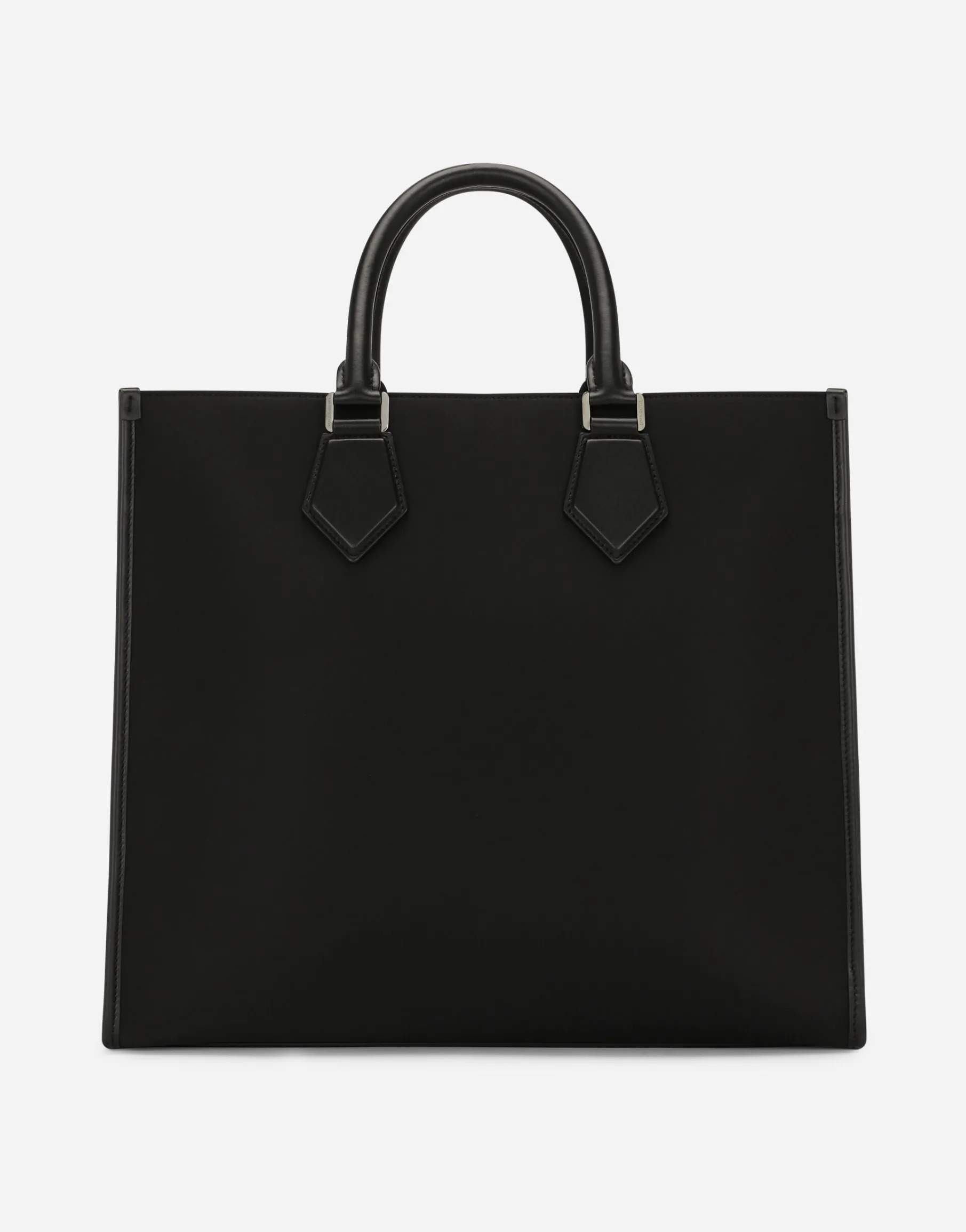 Large nylon shopper with rubberized logo