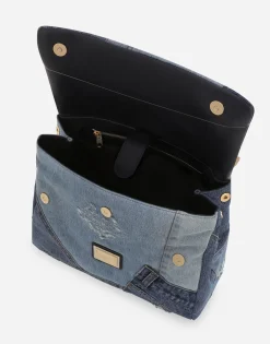 Large patchwork denim Sicily soft bag