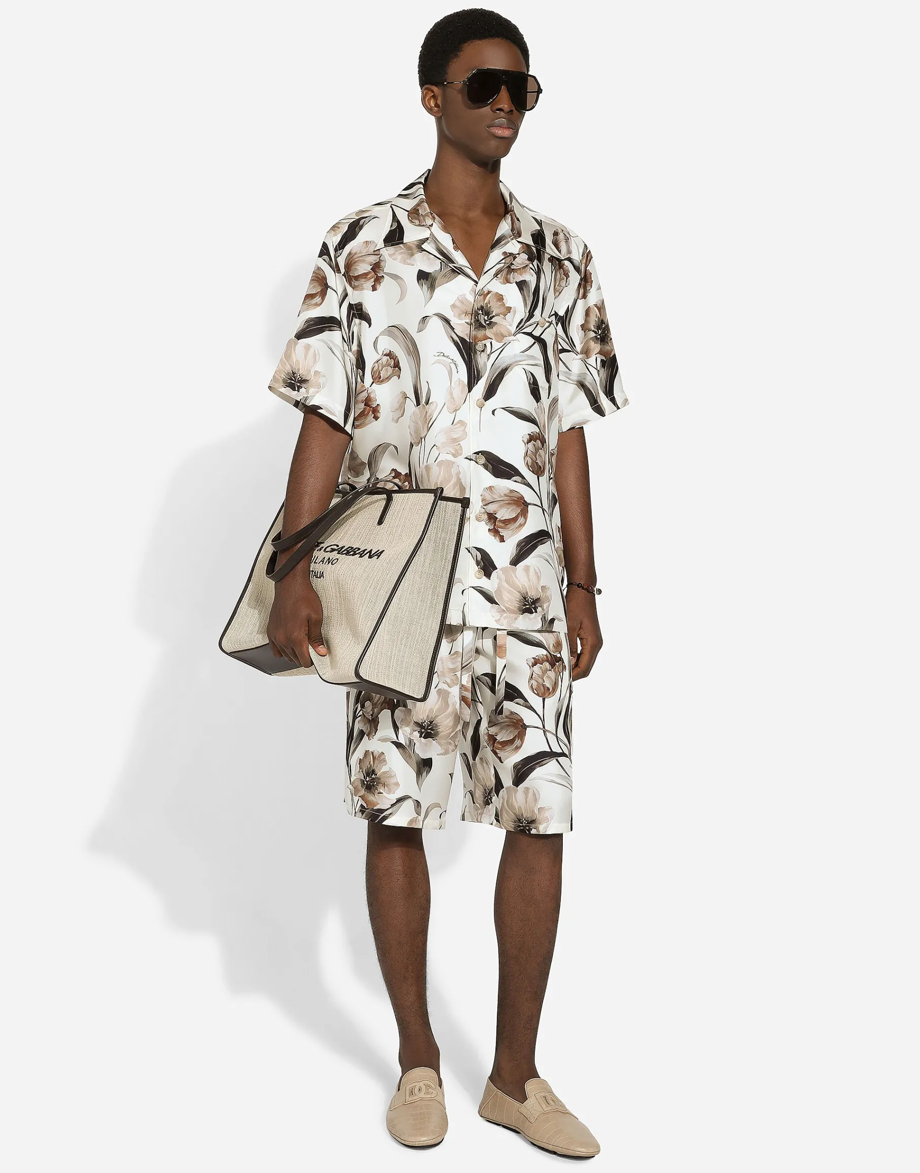 Large structured canvas shopper