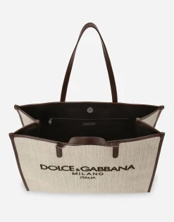Large structured canvas shopper