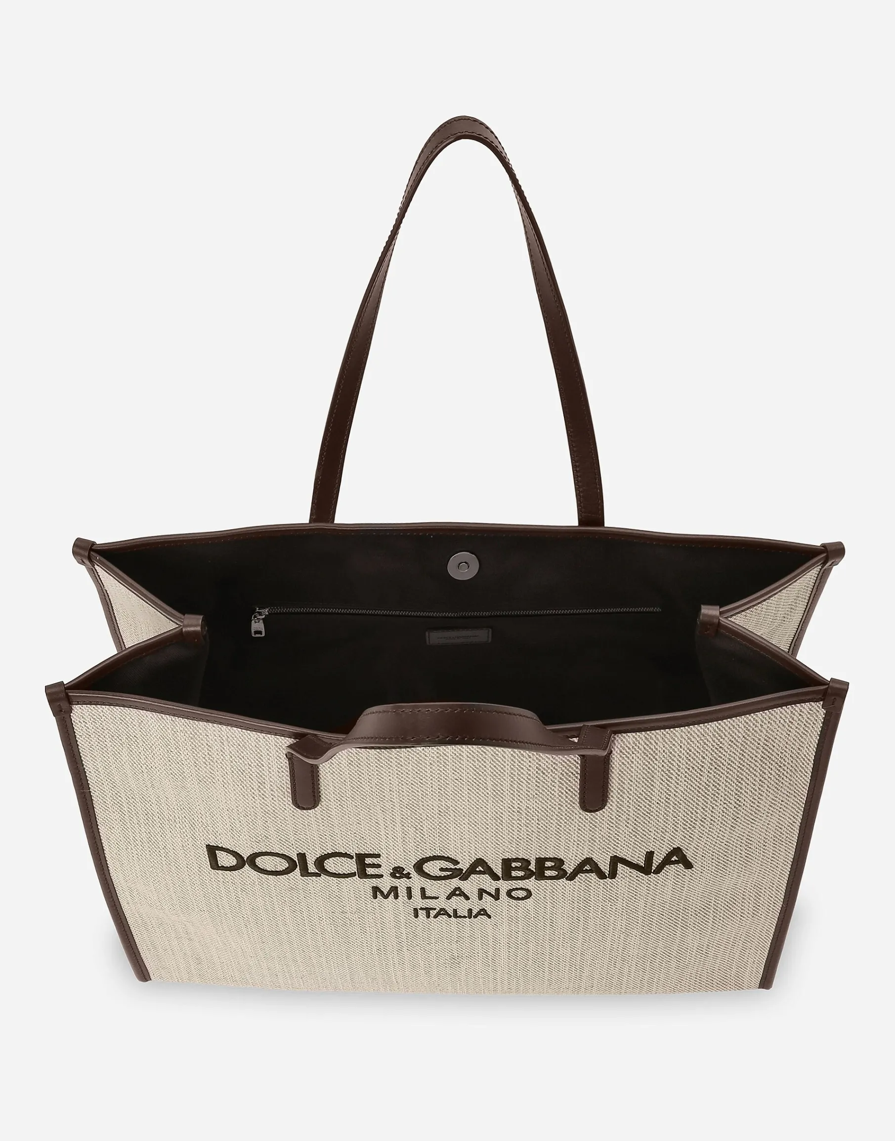 Large structured canvas shopper