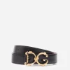 Leather belt with DG baroque logo